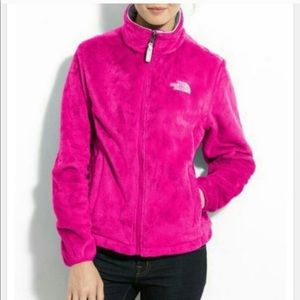 Hot pink North Face fleece zip up jacket